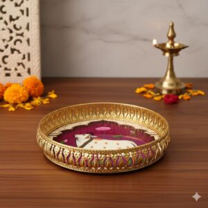 DIYA TRAY GOLDEN ROUND 1 TRAY